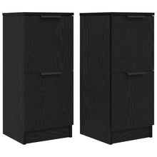 Dressoirs 2 Stuks In Zwart Eiken, 30X30X70 Cm, Gemaakt Van Geengineerd Hout