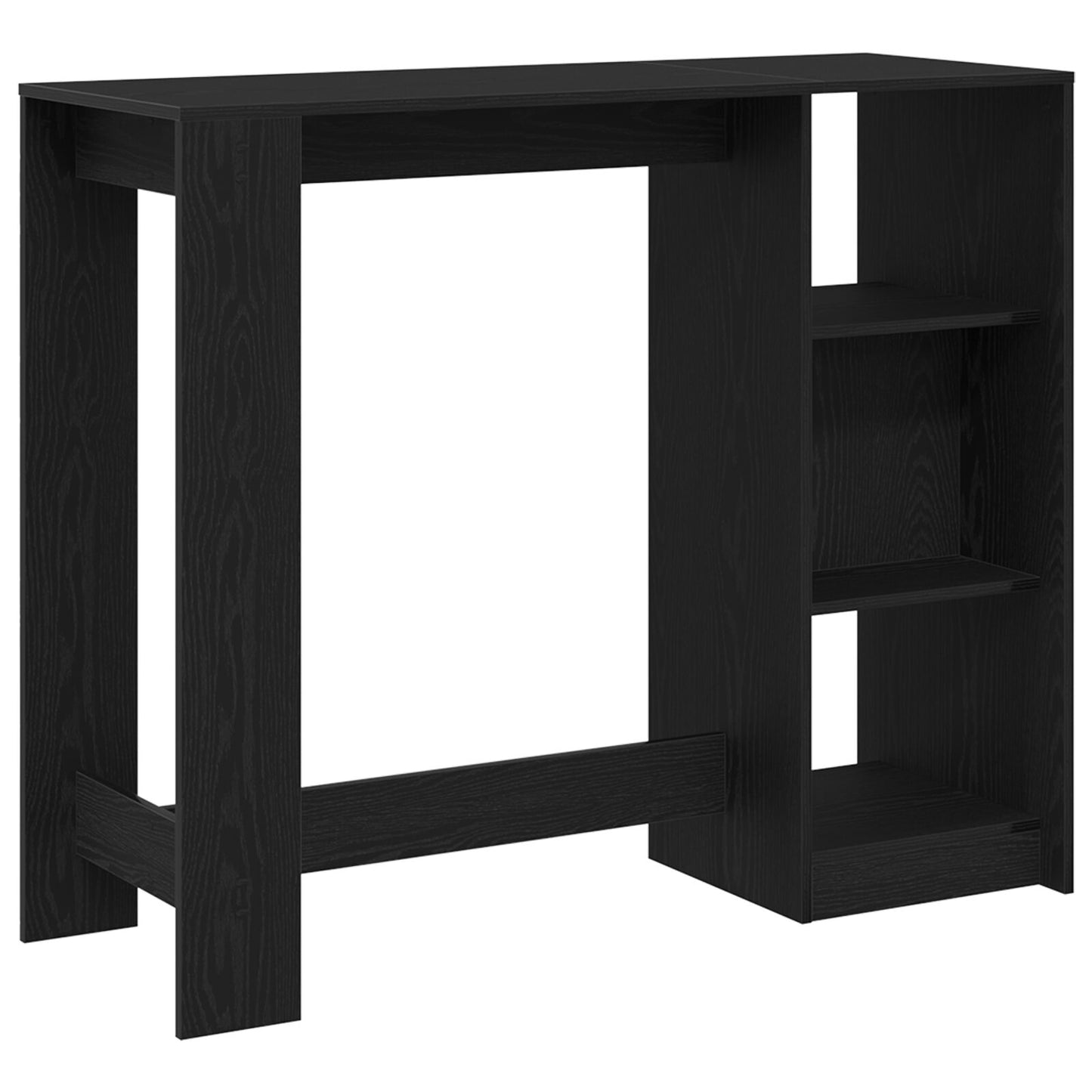 Bartafel Met Plank Zwart Eikenhout 102,5X46X103,5 Cm Engineered Hout