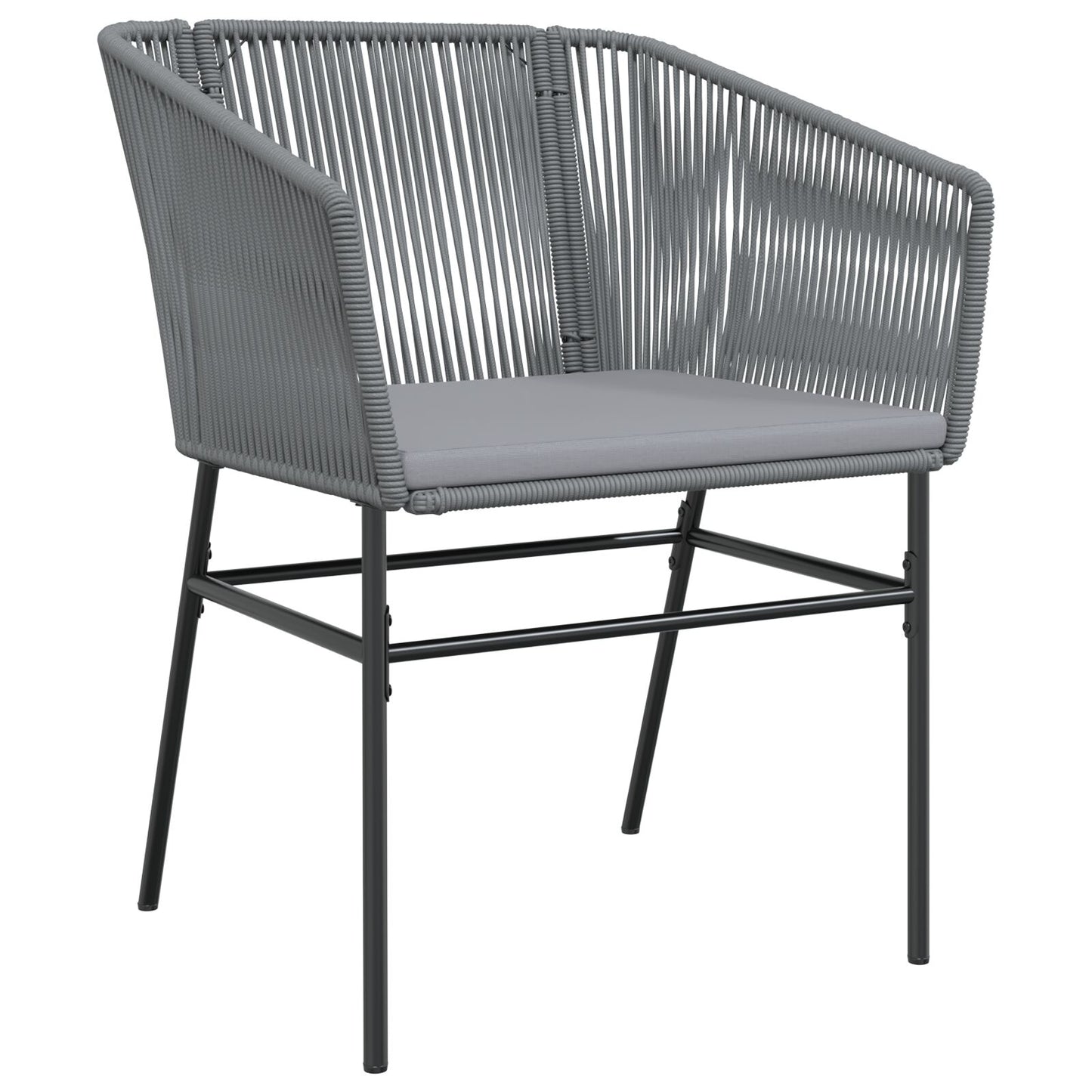 5-Delige Tuinset Met Kussens Grijs Poly Rattan