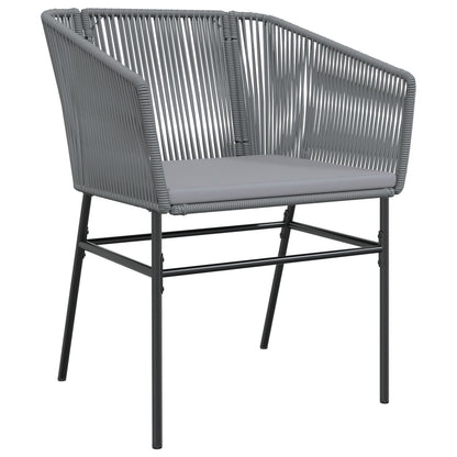 5-Delige Tuinset Met Kussens Grijs Poly Rattan