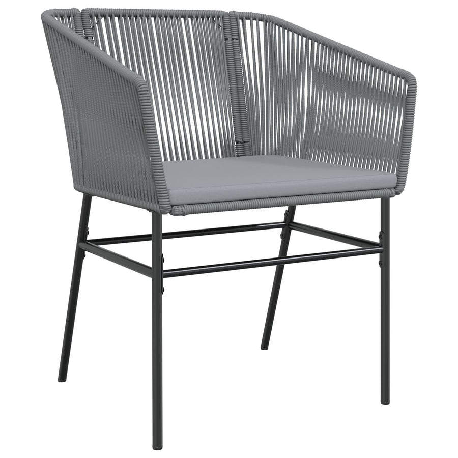5-Delige Tuinset Met Kussens Grijs Poly Rattan