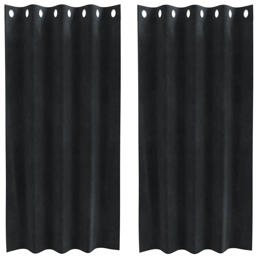 Blackout Gordijnen 2 Stuks Fluweel Zwart 140 x 175 cm met oogjes