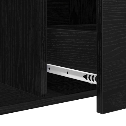 Dressoir Zwart Eiken 104X35X70 Cm Gegarandeerd Hout