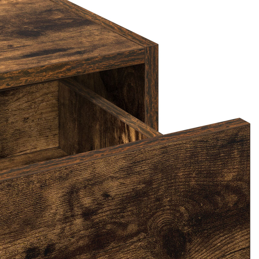 Wandmontage Kaptafel 100 x 40 x 70 cm Gerookt Eiken zonder LED