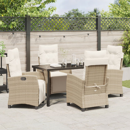 5-Delig Tuin Eetset Beige Poly Rattan