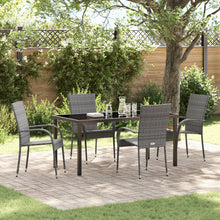 5-Delige Tuin Eetset Grijs Poly Rattan