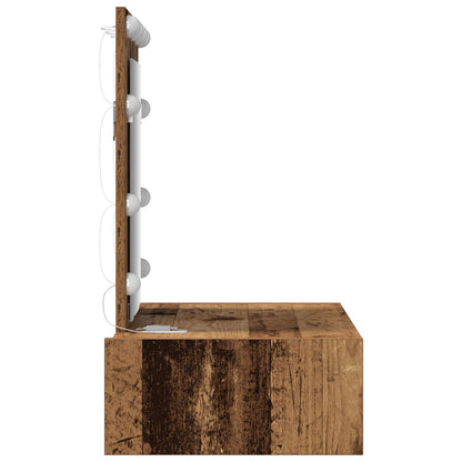 Wandkaptafel Verlichting - 60 x 40 x 70 cm Oude Hout met LED
