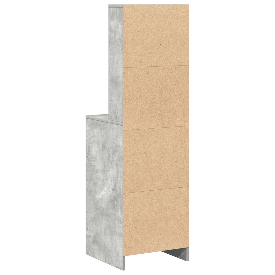 Hoge Kast 40X41X135 Cm Bewerkt Hout Beton grijs
