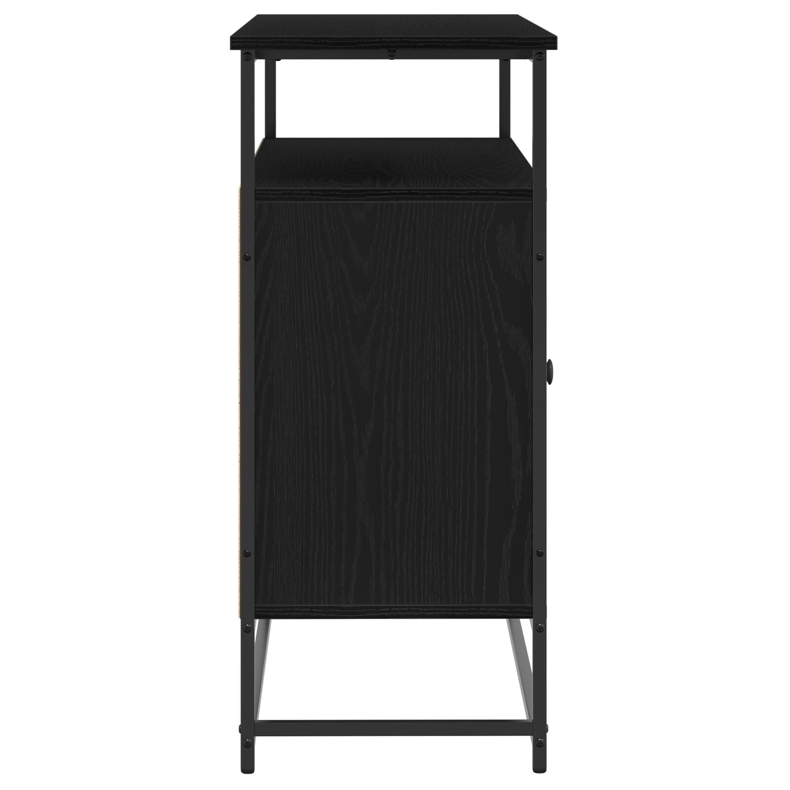 Dressoir 100X35X80 Cm Samengesteld Hout En Staal Zwart eiken