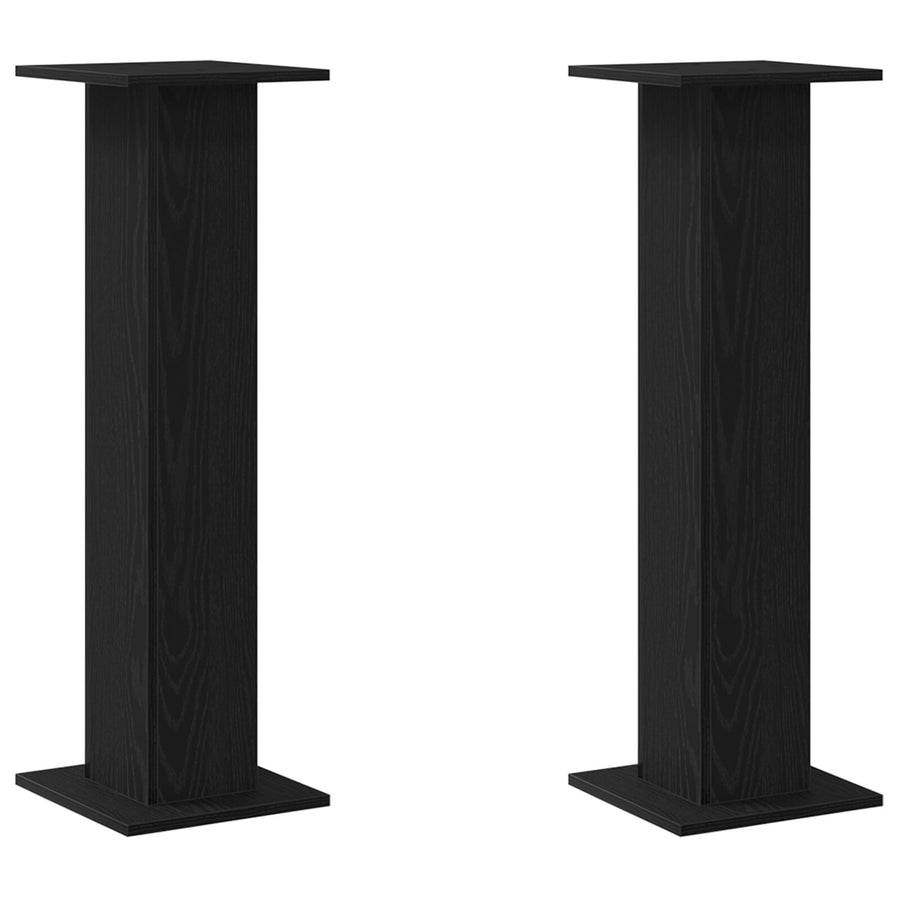Plantstandaard 2 Stuks Bewerkt Hout 30 x 30 x 95 cm Zwart Eiken