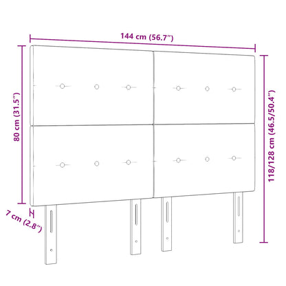 Hoofdbord Knopgeplooid Donkergrijs 140 Cm Stof
