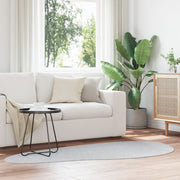 Vloerkleed grijs 100x200 cm polyester ovaal wasbaar