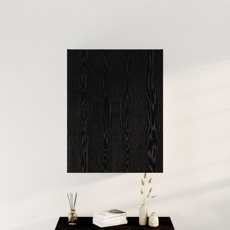 Wandkast Zwart Eiken 69,5X34X90 Cm Gelaagd Hout