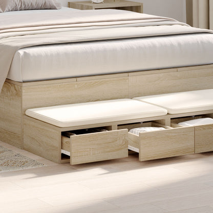 Bed Lades Samengesteld Hout Sonoma eiken 120 x 36,5 x 16,5 cm