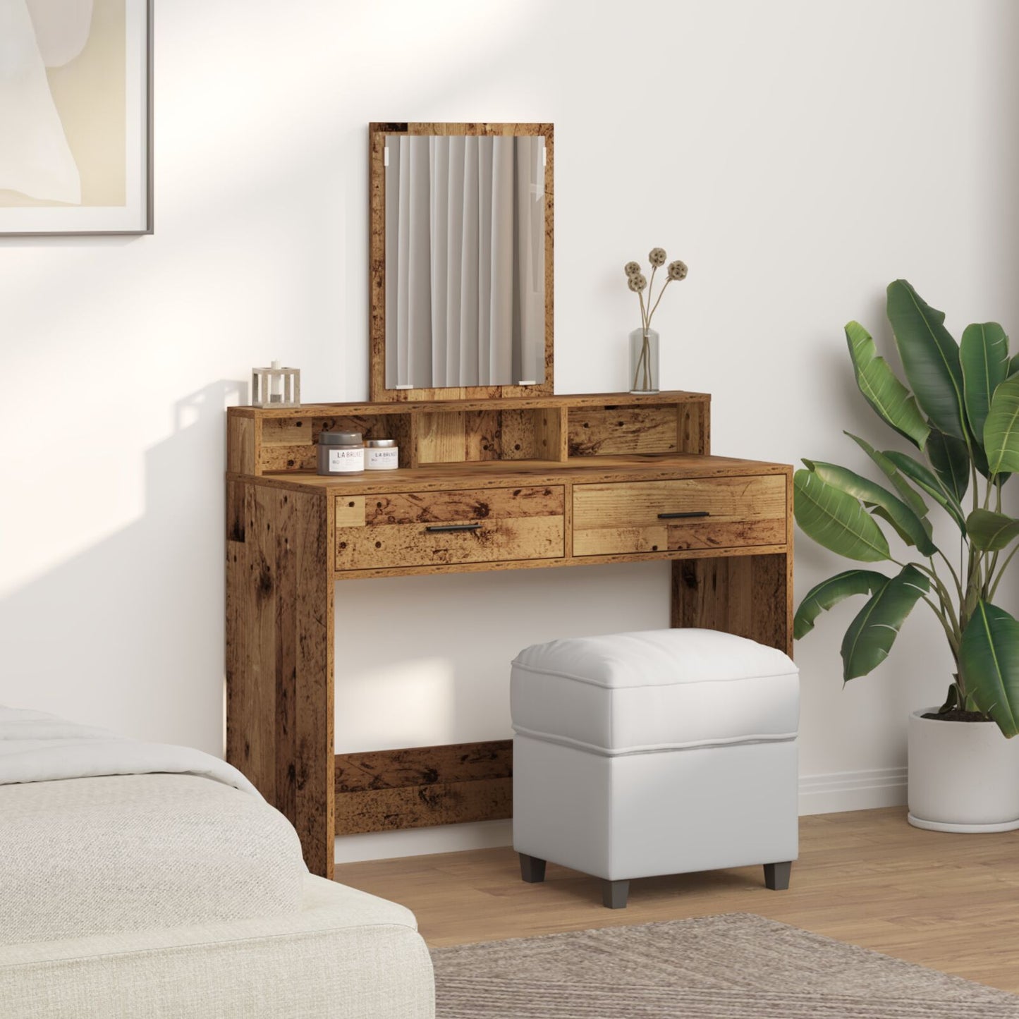 Kaptafel Met Lades 100 x 41 x 140 cm Oud hout