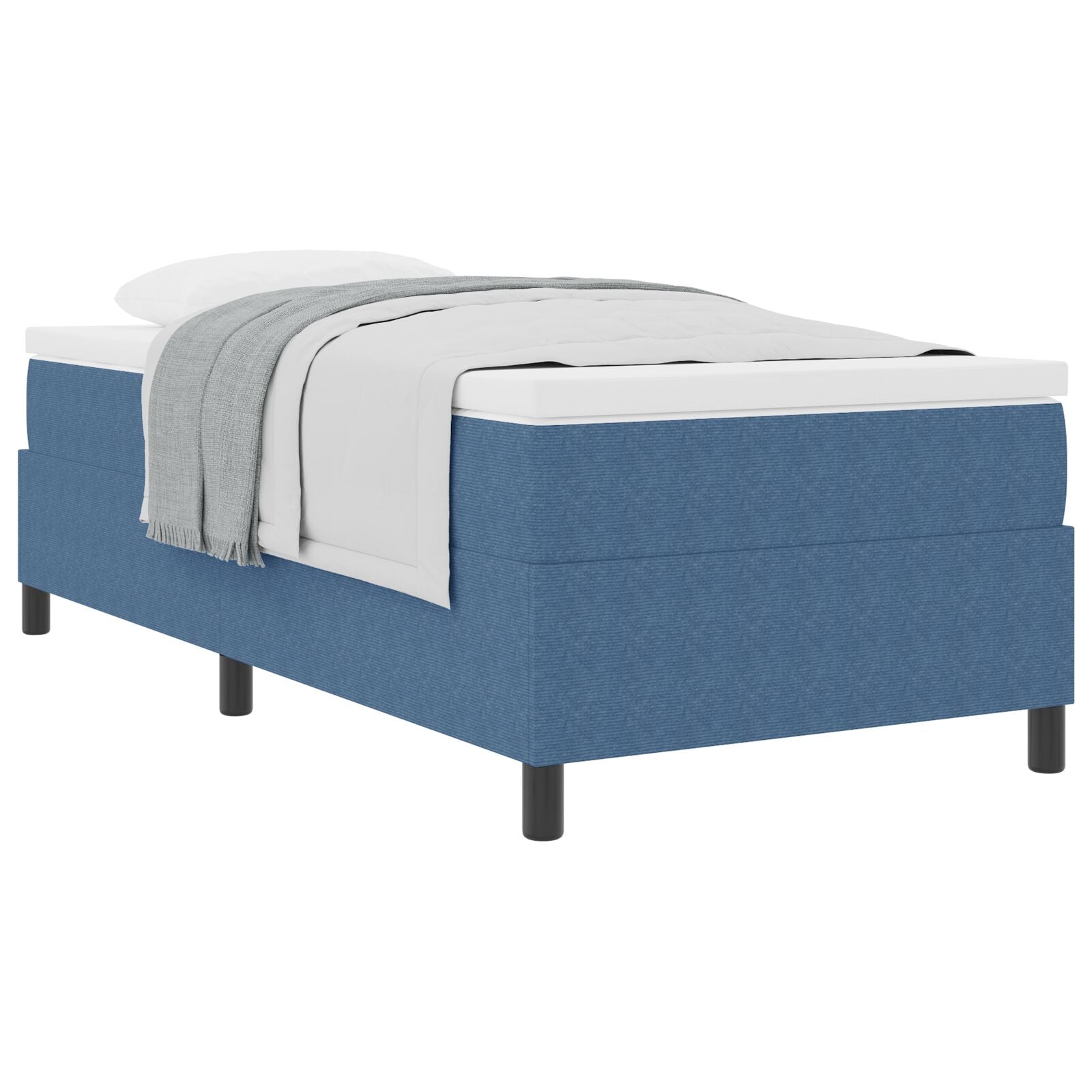 Boxspringbed Met Matras Blauw Corduroy Stof 90 X 190 Cm