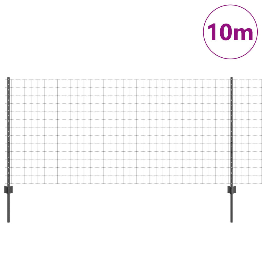 Tuinhekken Set Set Van 2 Grijs Gepoedercoat Staal 10 X 1 M