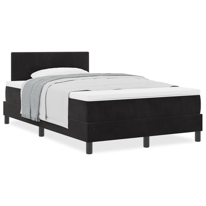 Boxspringbed Met Matras Zwart 120X200 Cm Velvet Blauw