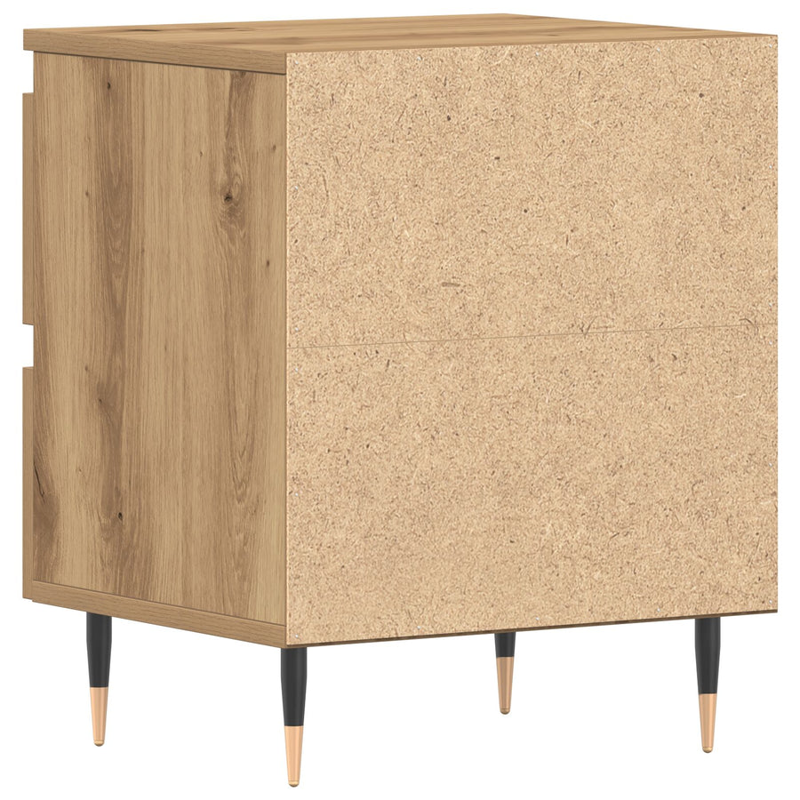 Nachtkastjes 2 Stuks Artisan Eiken 40X35X50 Cm Bewerkt Hout