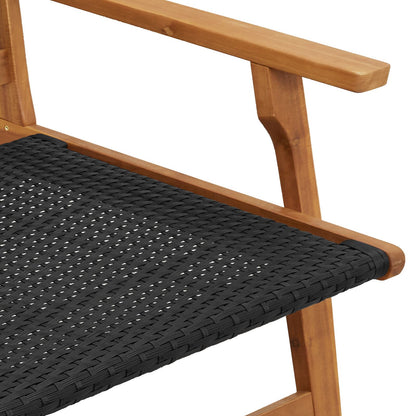 Tuinstoelen Met Tafel 3-Delige Set - Zwart Massief Acaciahout