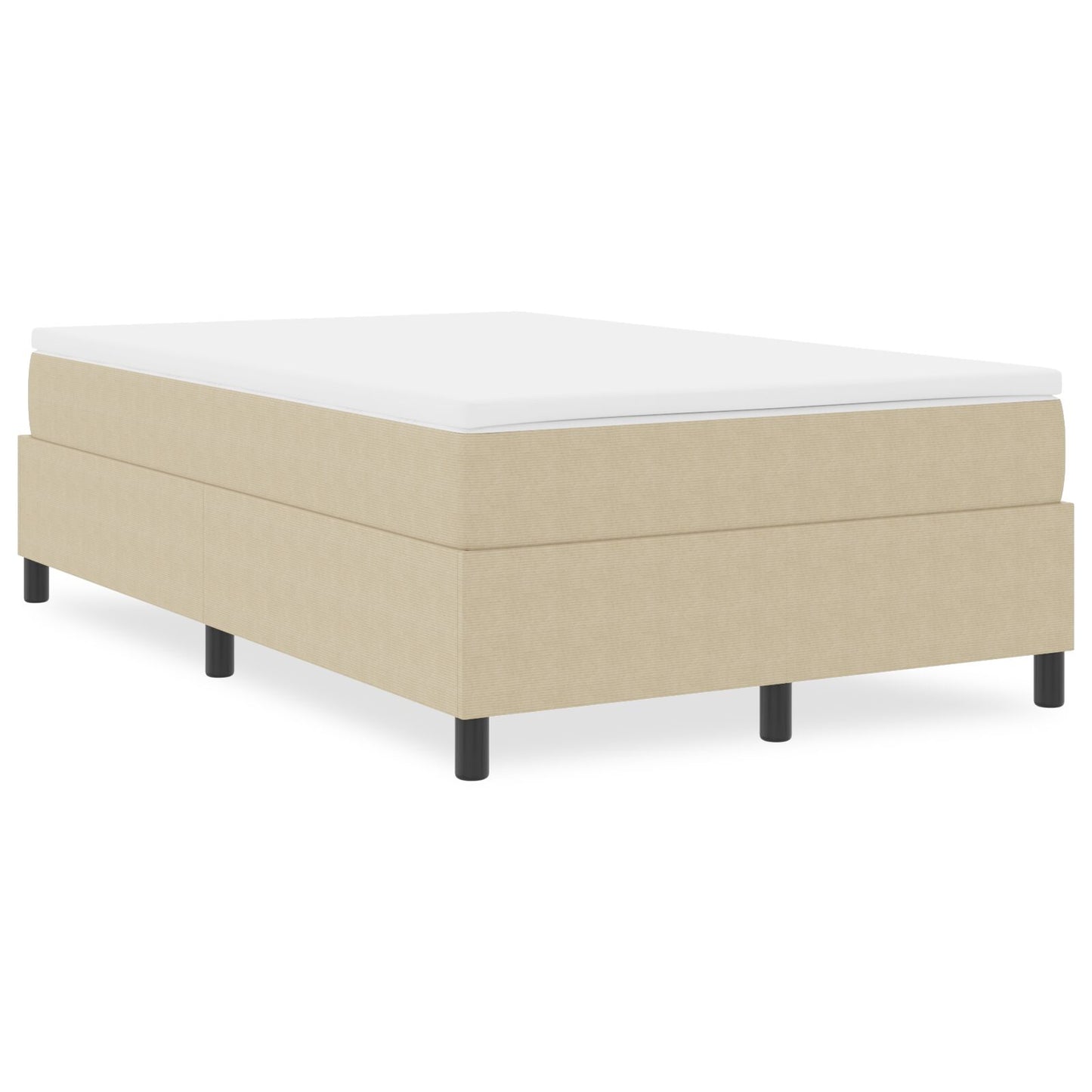 Boxspring Bed Klein Tweepersoons Corduroy Stof Lichtgroen Grijs 120 x 190 cm