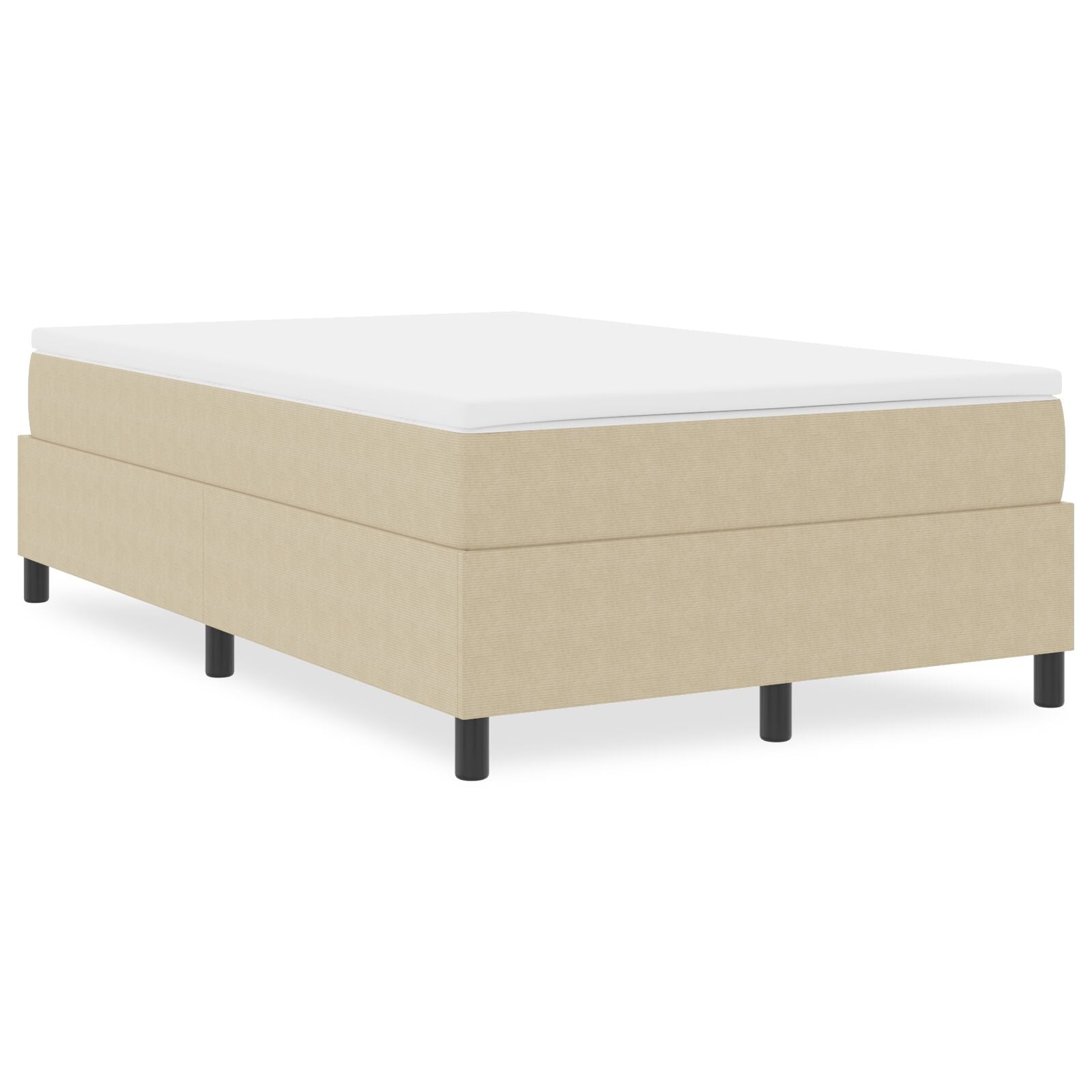 Boxspring Bed Klein Tweepersoons Corduroy Stof Lichtgroen Grijs 120 x 190 cm
