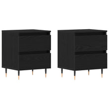 Bedside Cabinets 2 St Black Oak 40X35X50 Cm Gefabriceerd Hout