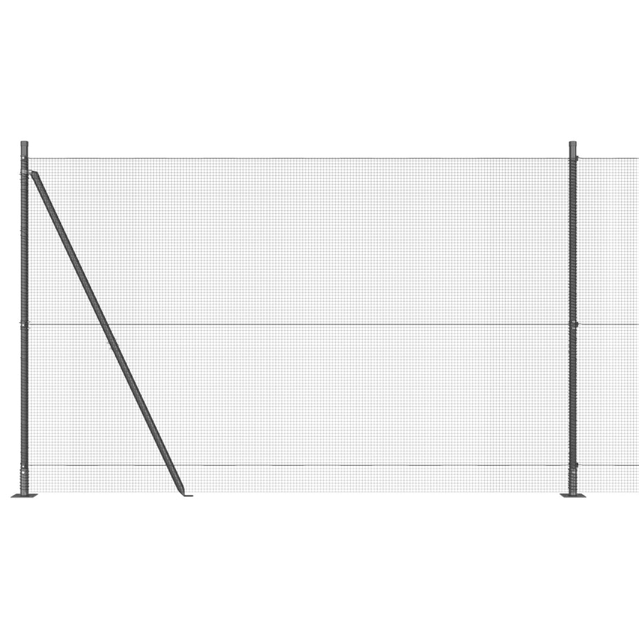 Gelaste Draadhek Met 13 Flenspalen Grijs 1.5X50 M Staal Gegalvaniseerd Staal