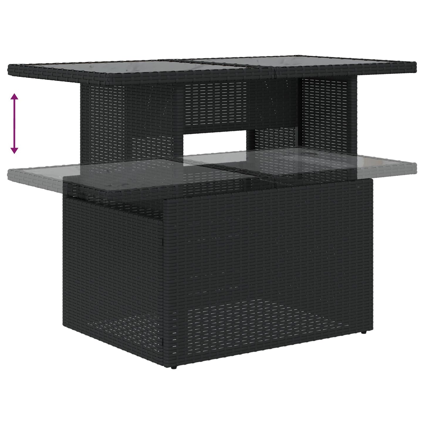 8-Delige Tuinsofa Set Met Kussens Zwarte Poly Rattan