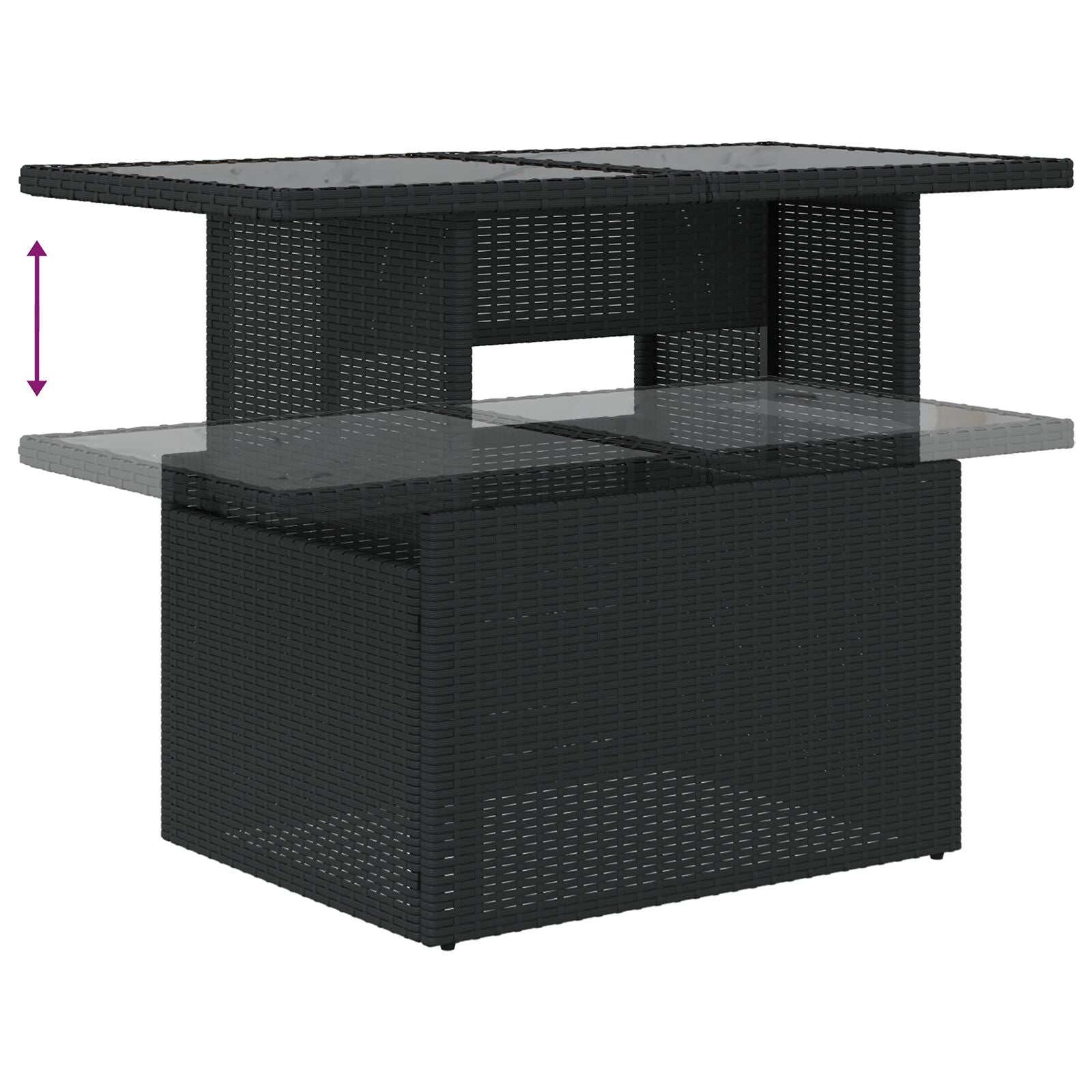 8-Delige Tuinsofa Set Met Kussens Zwarte Poly Rattan