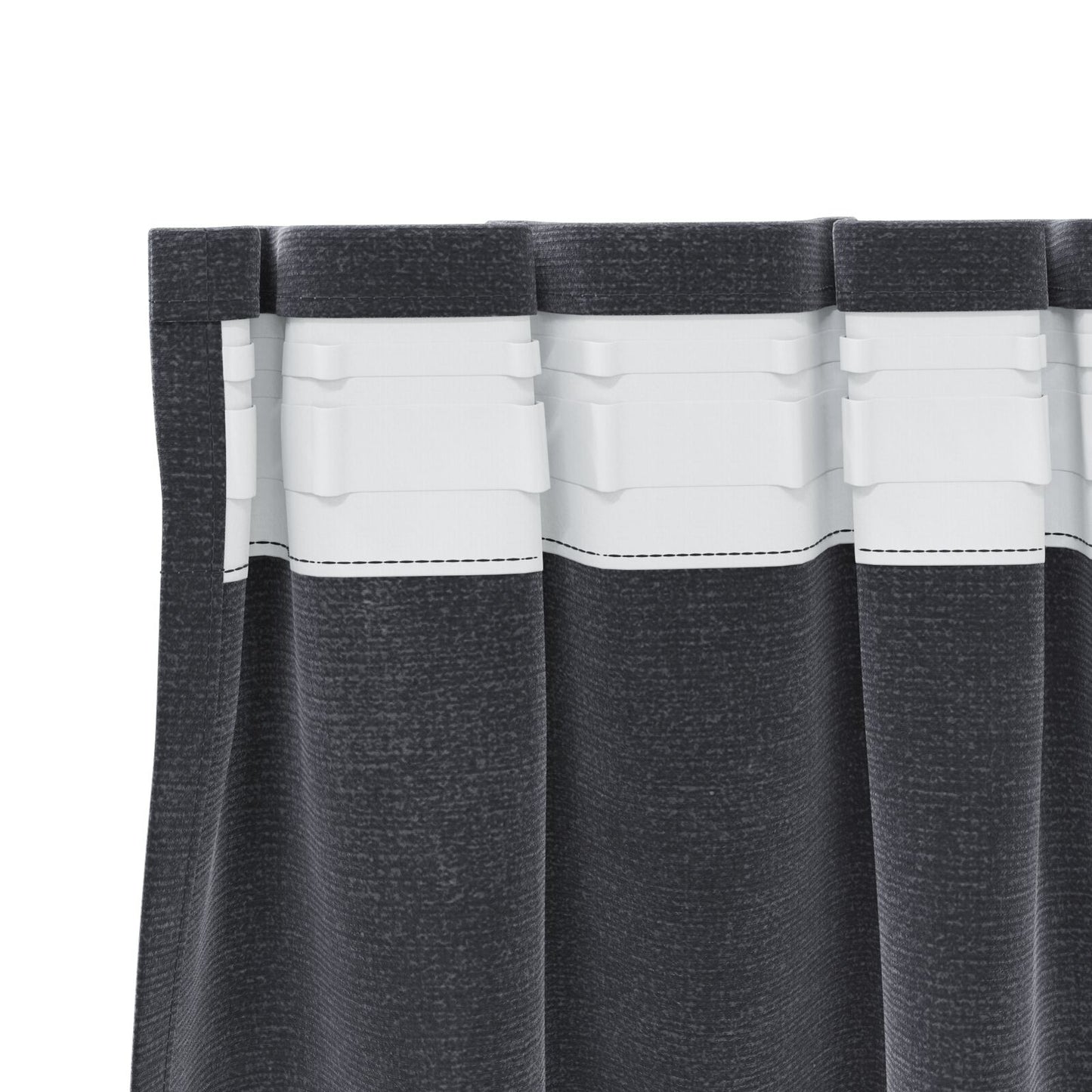 Blackout Gordijnen Met Topband 2 Stuks Velours Donkergrijs 140 x 225 cm met genaaid tape
