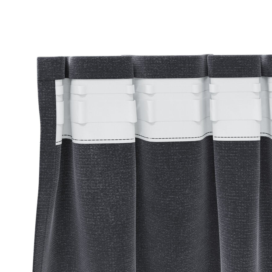 Blackout Gordijnen Met Topband 2 Stuks Velours Donkergrijs 140 x 225 cm met genaaid tape