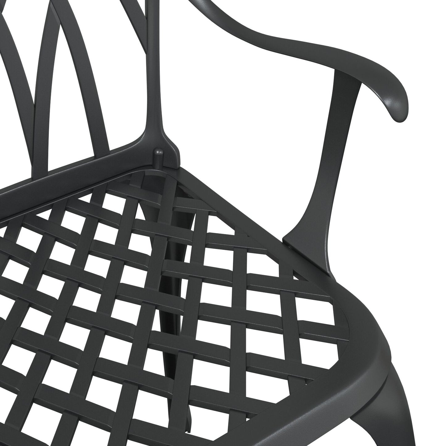 Tuinstoelen 2 Stuks Gietaluin Zwart