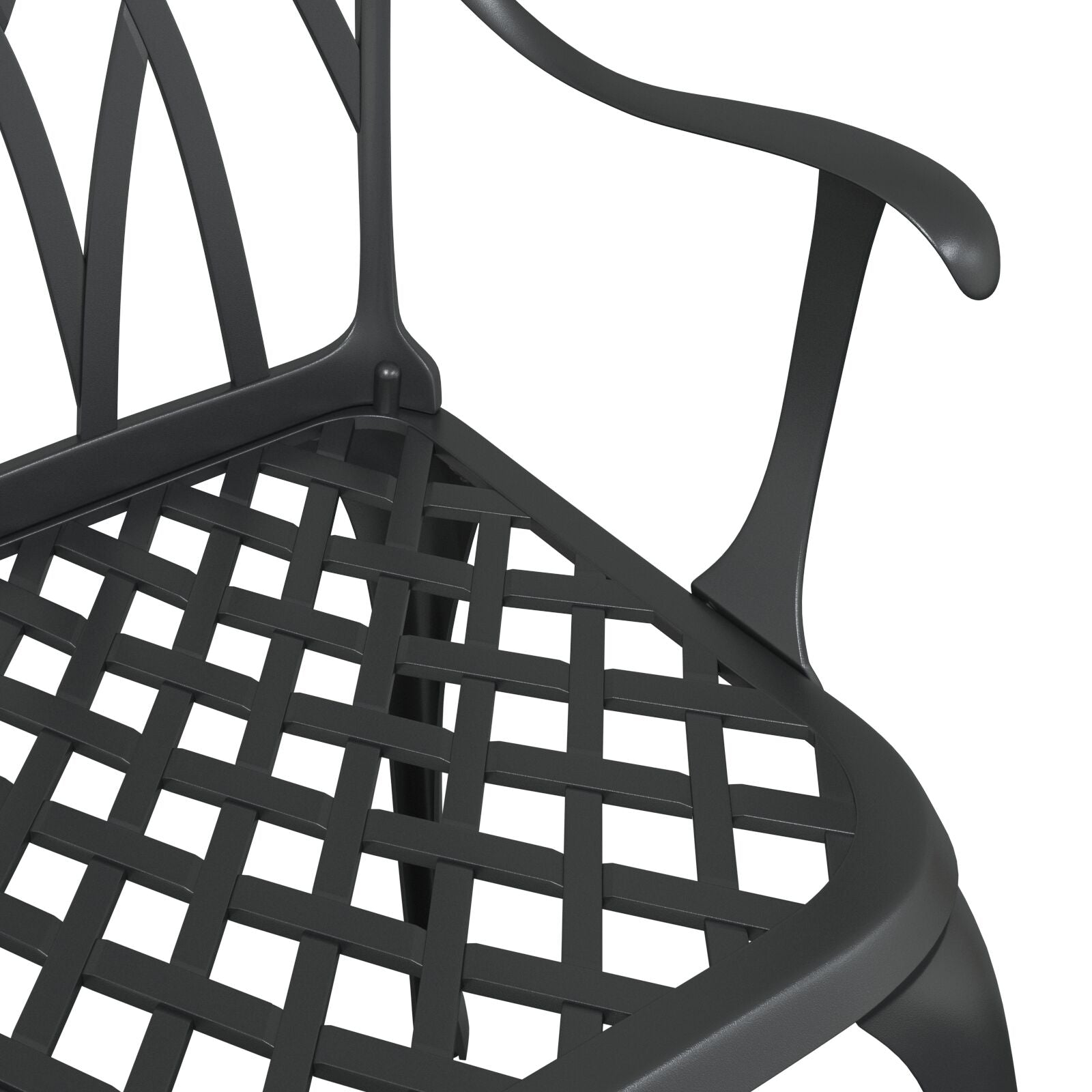 Tuinstoelen 2 Stuks Gietaluin Zwart