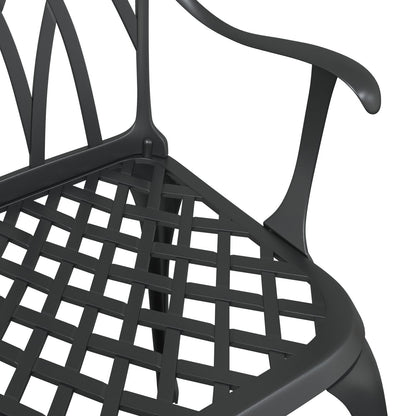Tuinstoelen 2 Stuks Gietaluin Zwart