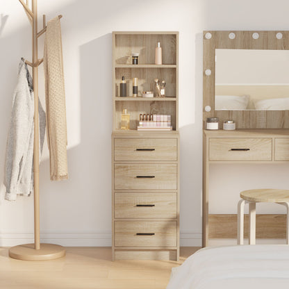 Highboard 40X41X135 Cm Bewerkt Hout Sonoma eik