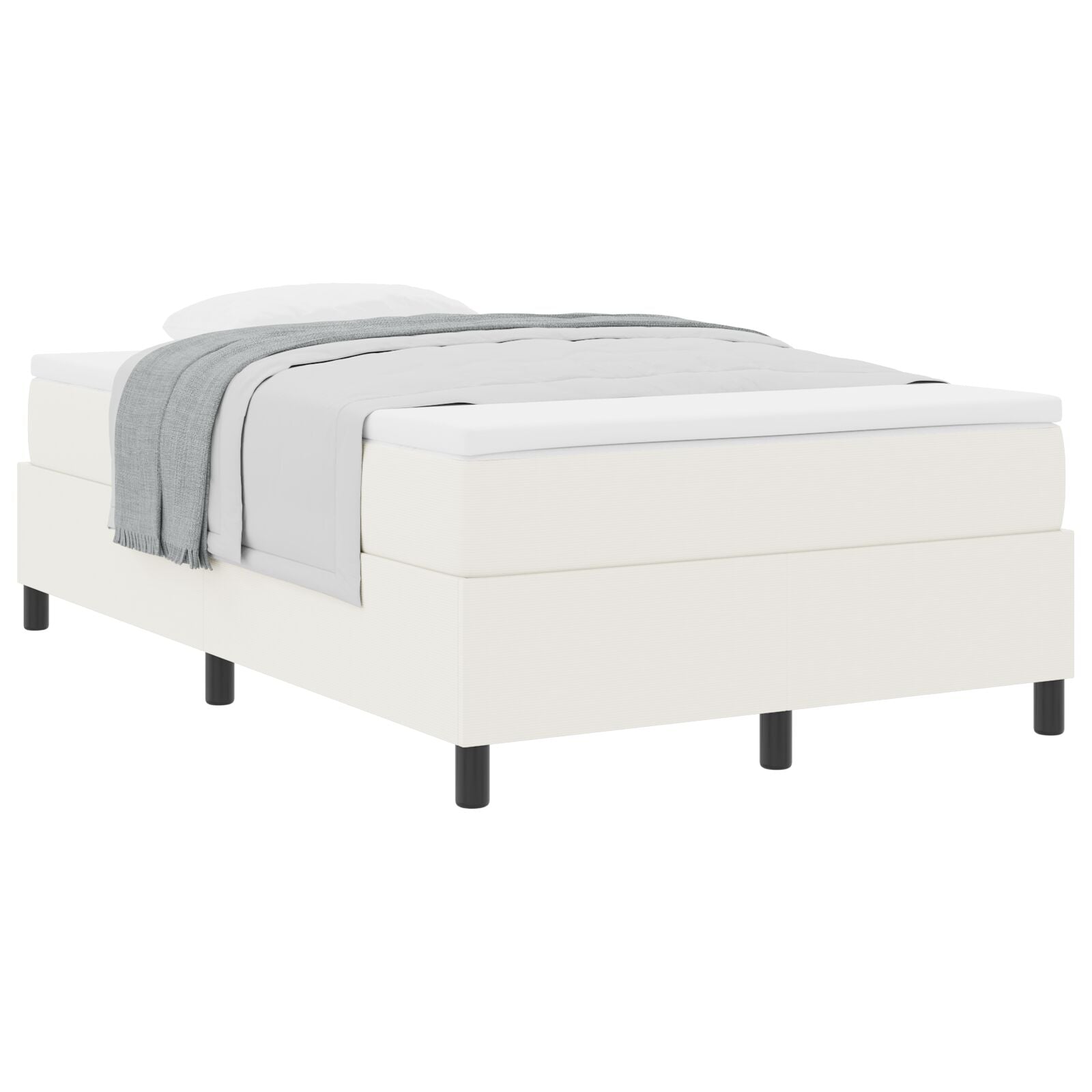 Boxspringbed Met Matras Crème Klein Dubbel Corduroy Stof