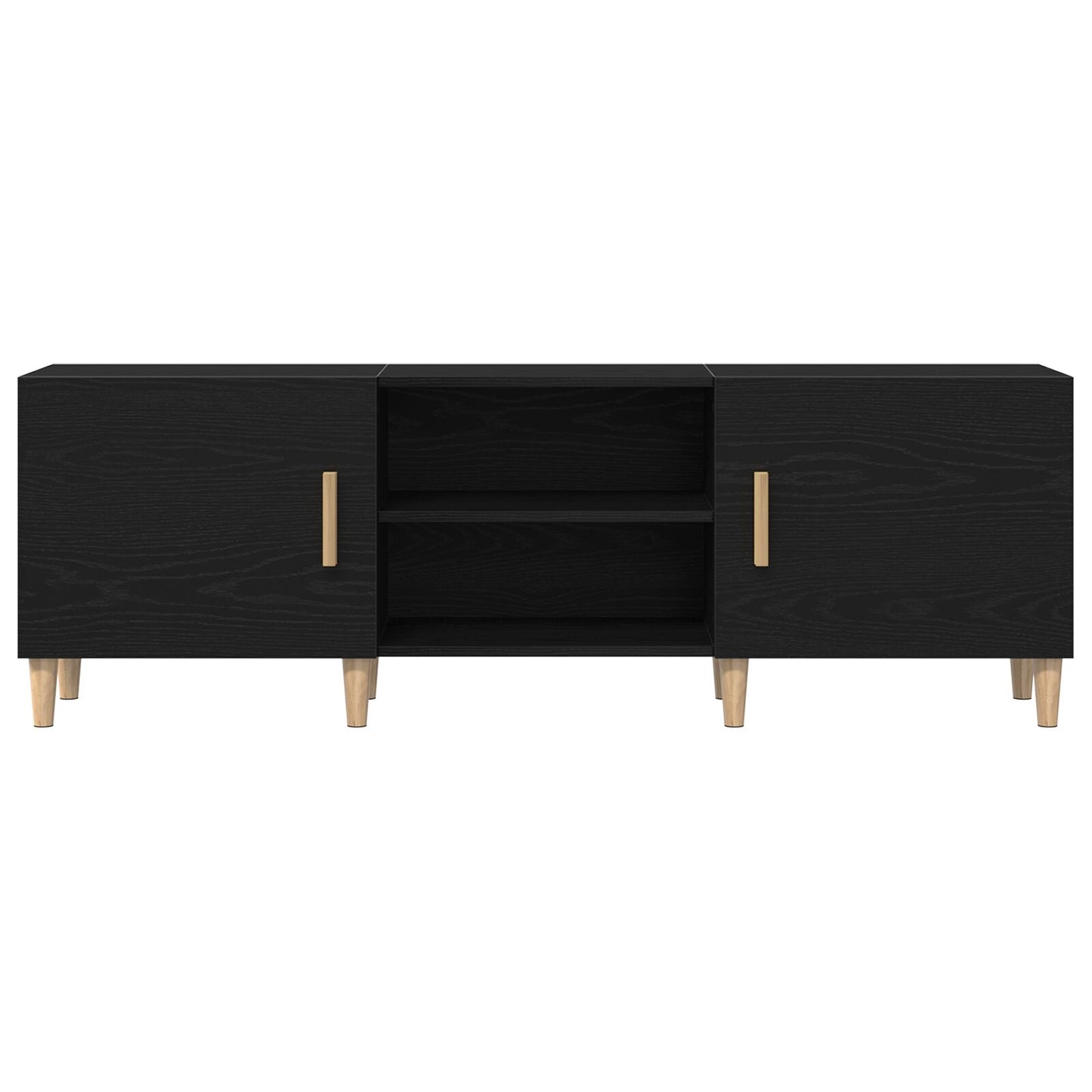 Tv-Meubel - Zwart Eiken, 150X30X50 Cm, Gemaakt Van Bewerkt Hout