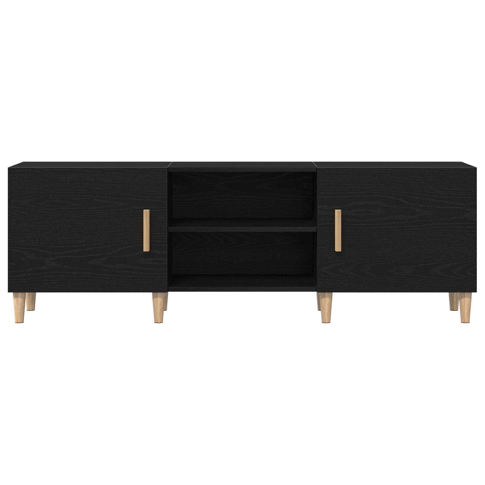 Tv-Meubel - Zwart Eiken, 150X30X50 Cm, Gemaakt Van Bewerkt Hout