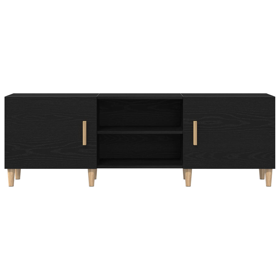 Tv-Meubel - Zwart Eiken, 150X30X50 Cm, Gemaakt Van Bewerkt Hout