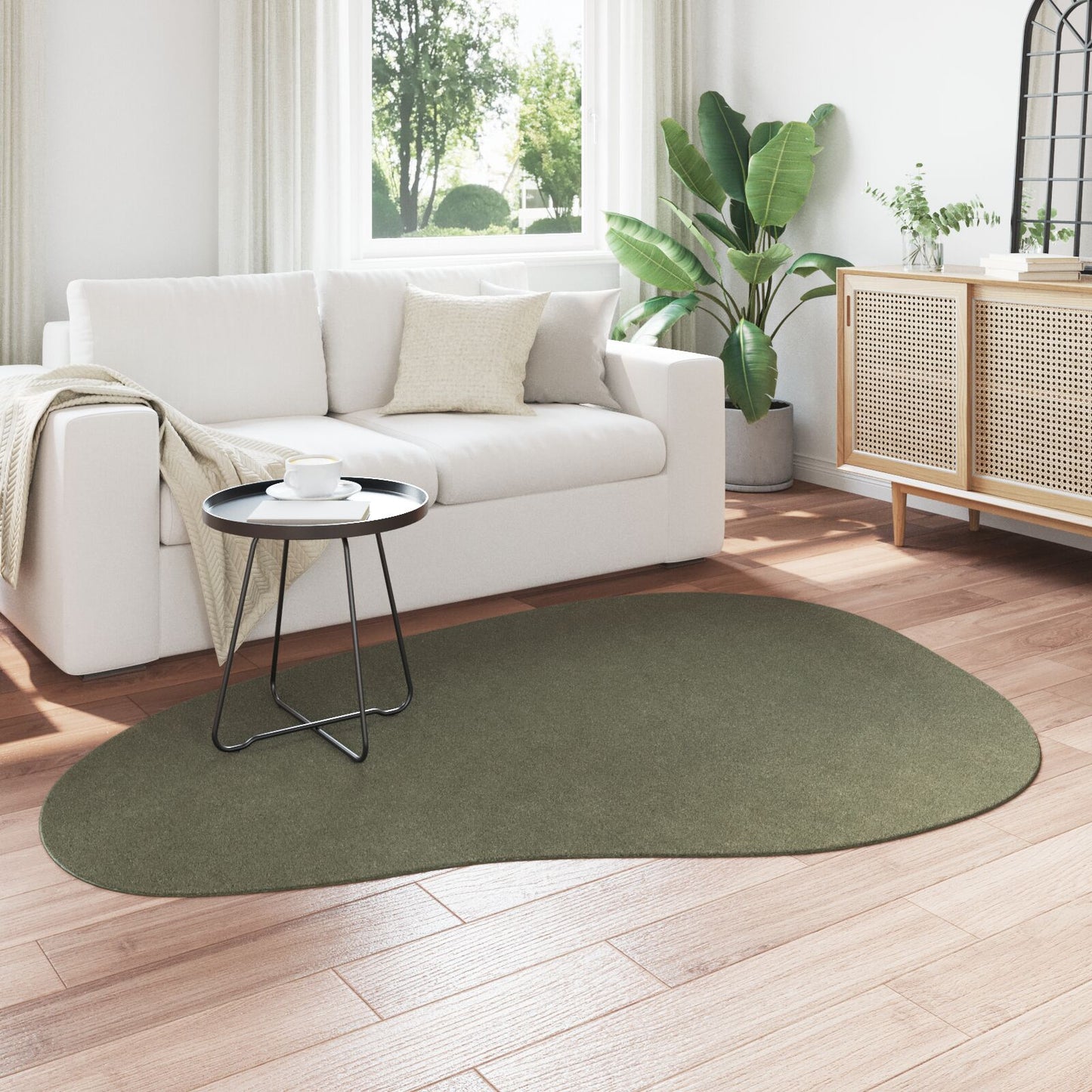 Vloerkleden Wol Vloerkleden Anders Bosgroen 140 x 200 cm Ovaal-Golfrand
