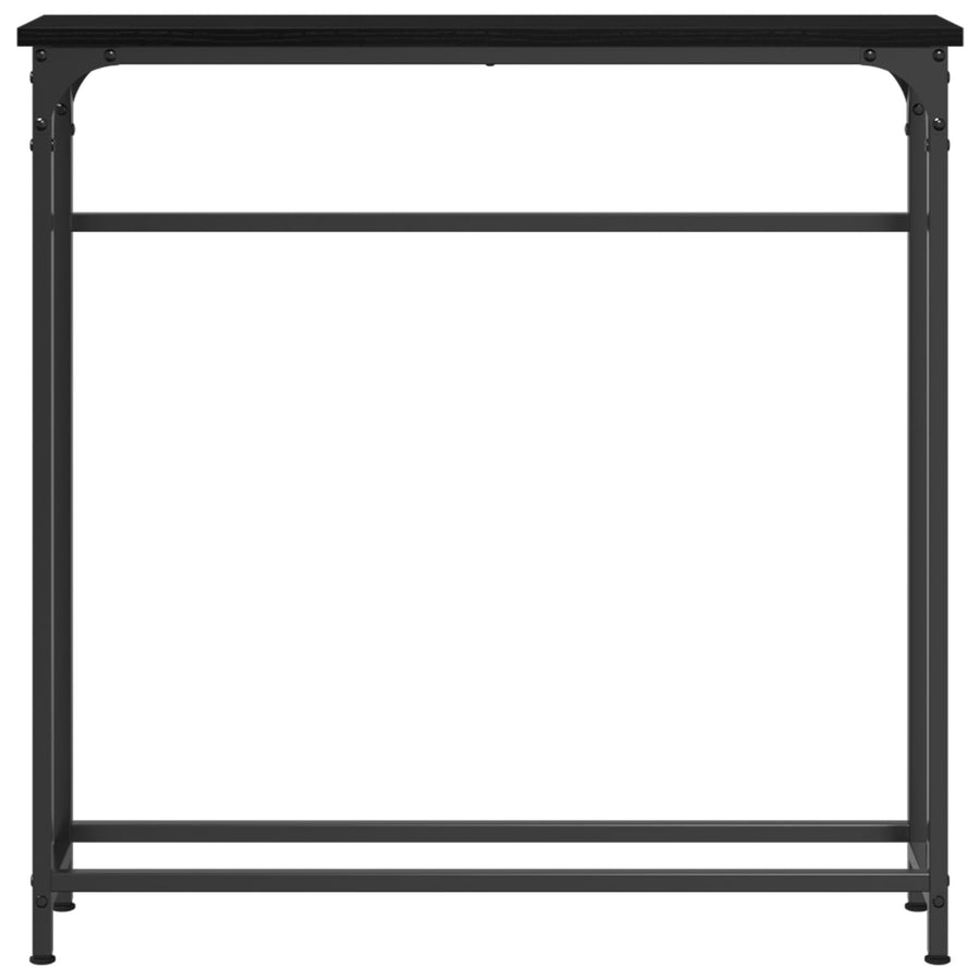 Console Tafel Metaal Frame, Mdf Bovenblad Compact Zwart eiken