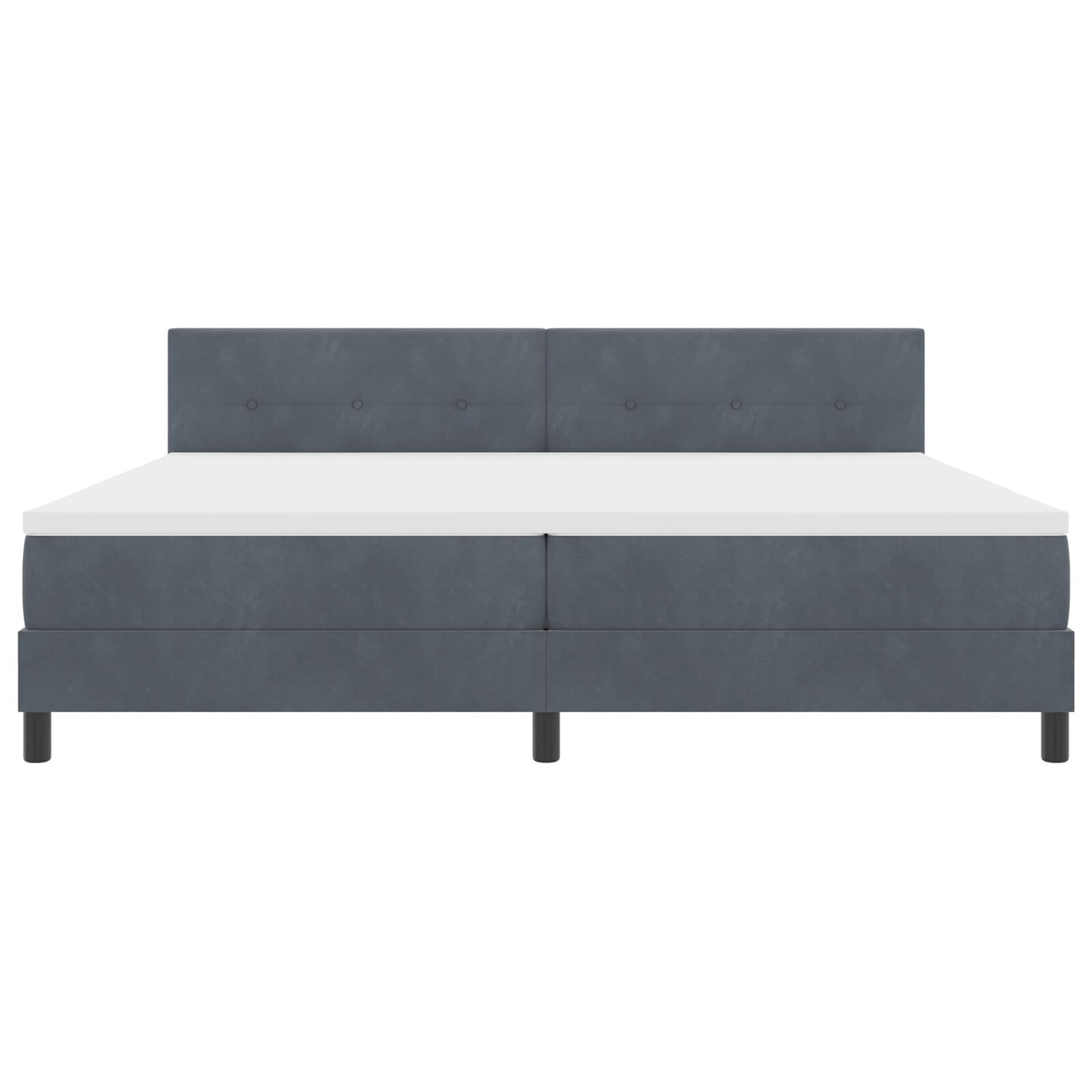 Boxspringbed Met Matras Donkergrijs 200X200 Cm Velvet Blauw
