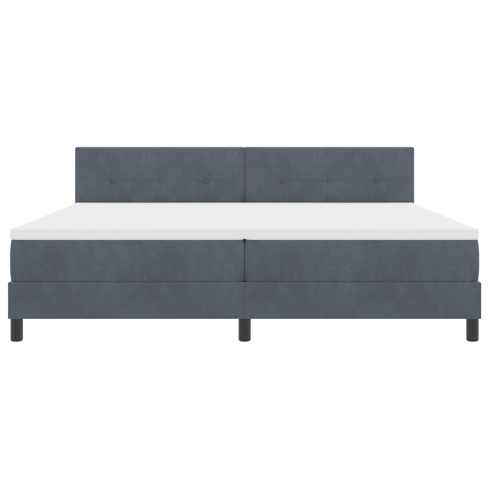 Boxspringbed Met Matras Donkergrijs 200X200 Cm Velvet Blauw