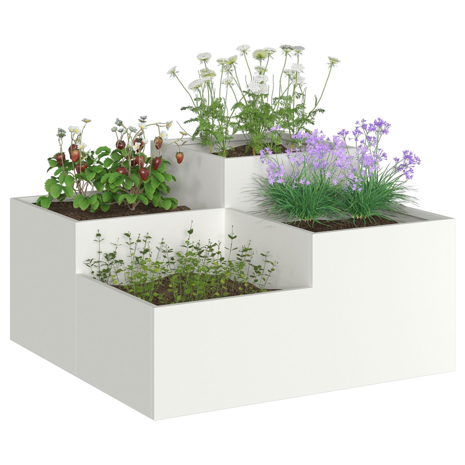 Tuinplantbak Te Staal Wit 80 x 80 x 48 cm