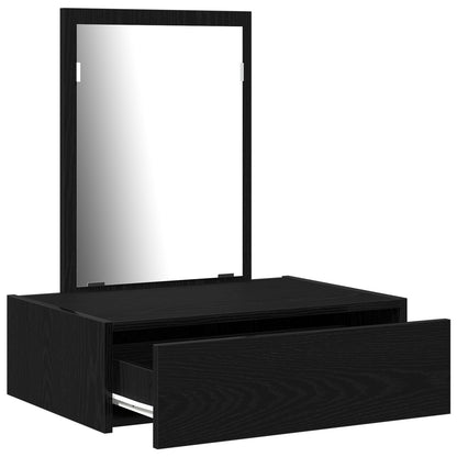 Wandkaptafel 60 x 40 x 70 cm Zwart eiken zonder LED