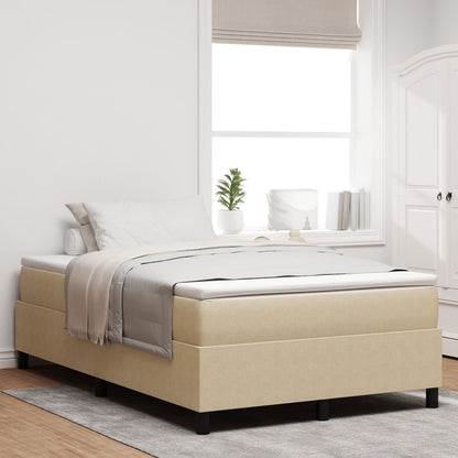 Boxspring Bed Klein Tweepersoons Corduroy Stof Lichtgroen Grijs 120 x 190 cm