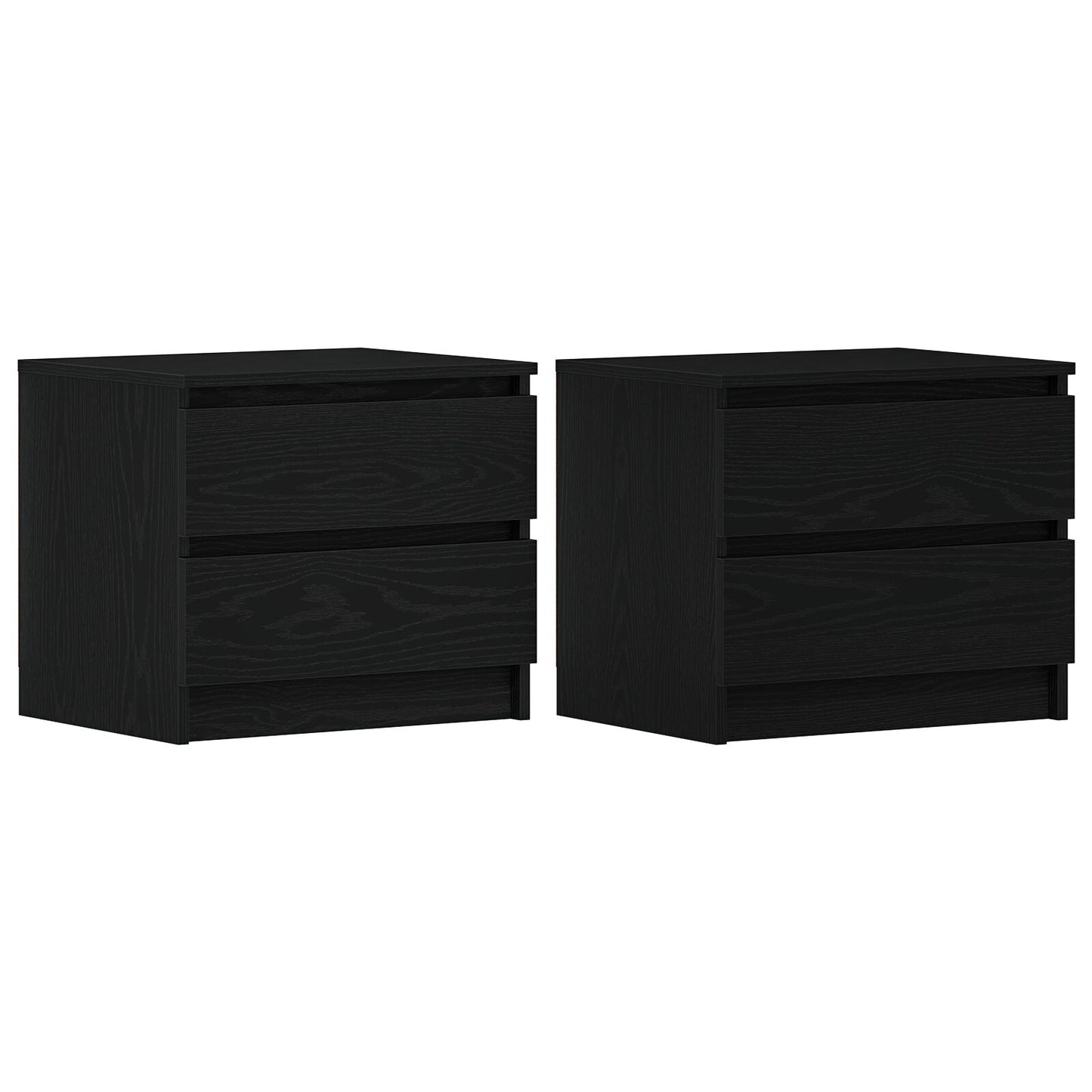 Nachtkastjes 2 Stuks Zwart Eiken 50X40X43,5 Cm Geengineerd Hout