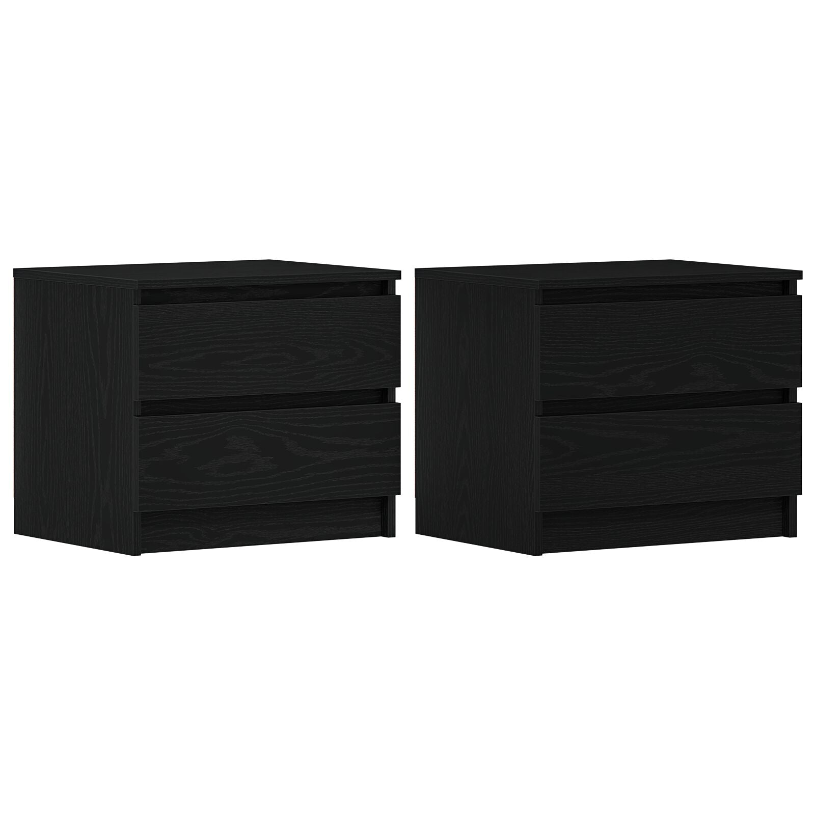 Nachtkastjes 2 Stuks Zwart Eiken 50X40X43,5 Cm Geengineerd Hout