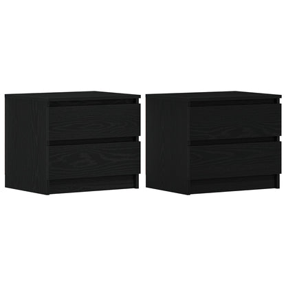 Nachtkastjes 2 Stuks Zwart Eiken 50X40X43,5 Cm Geengineerd Hout